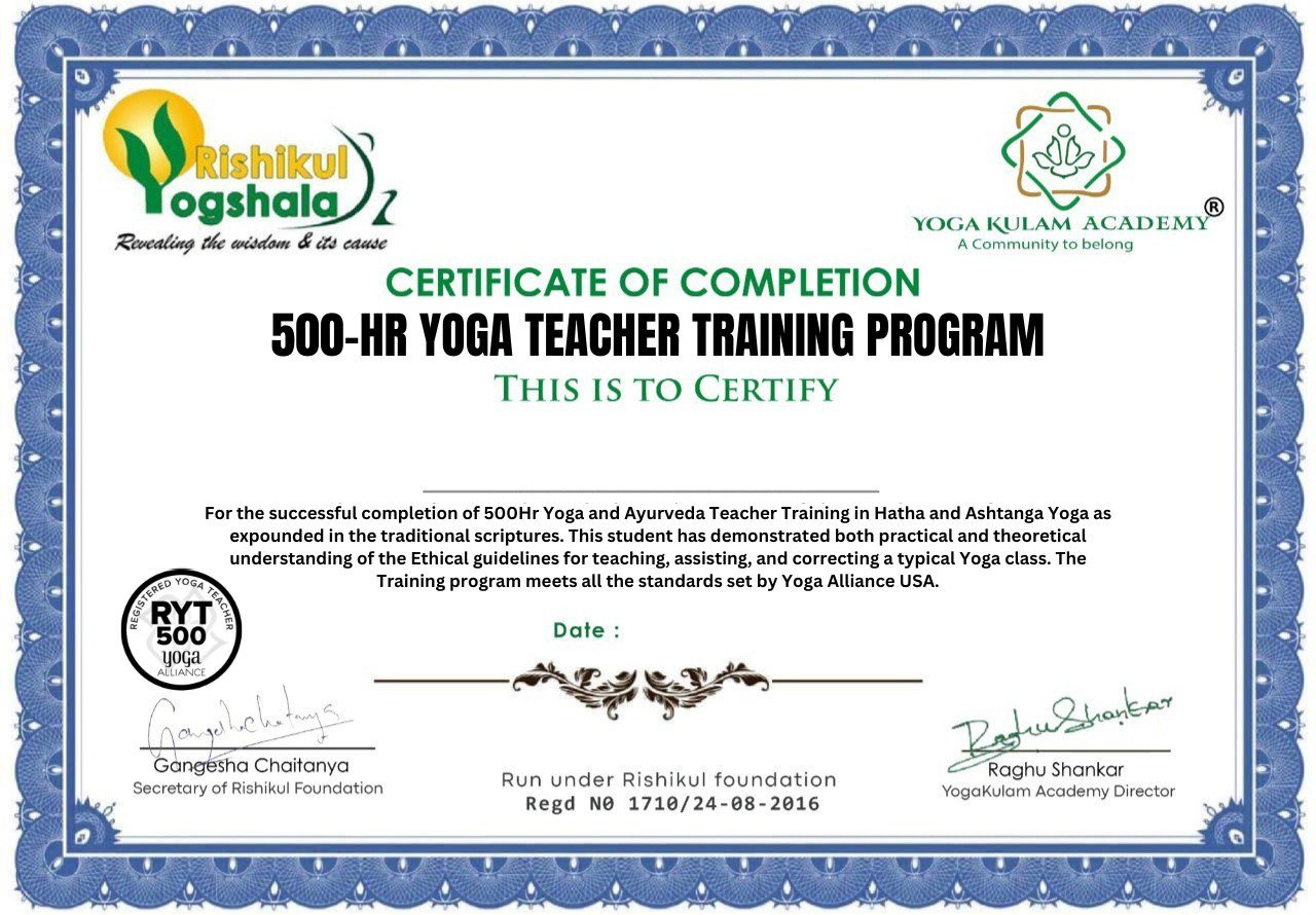 500hr certificate